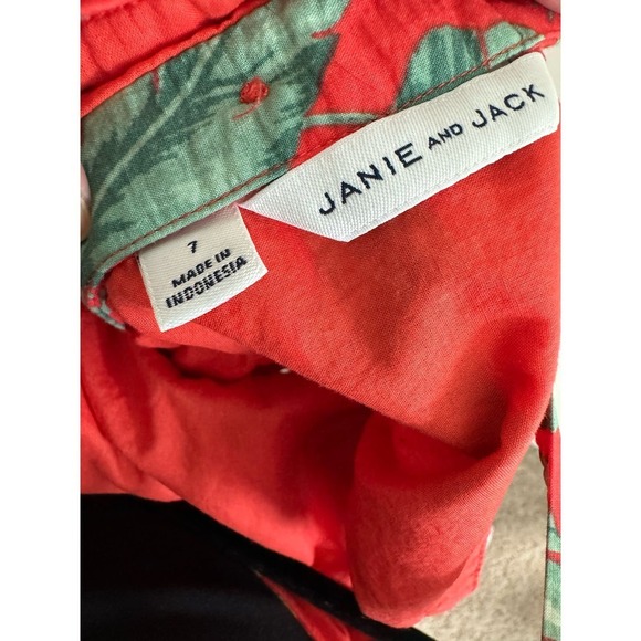 Janie and Jack Orange Jungle Print Dress Size 7 Cotton - Picture 3 of 4